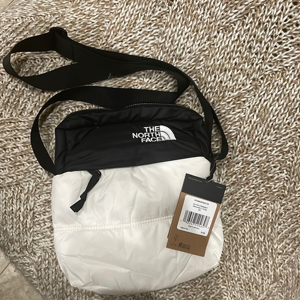The North Face Nuptse Crossbody Bag Black & Gardenia White NEW